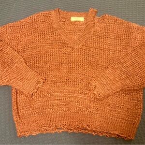 Elegant V-Neck Rust Sweater Never Worn